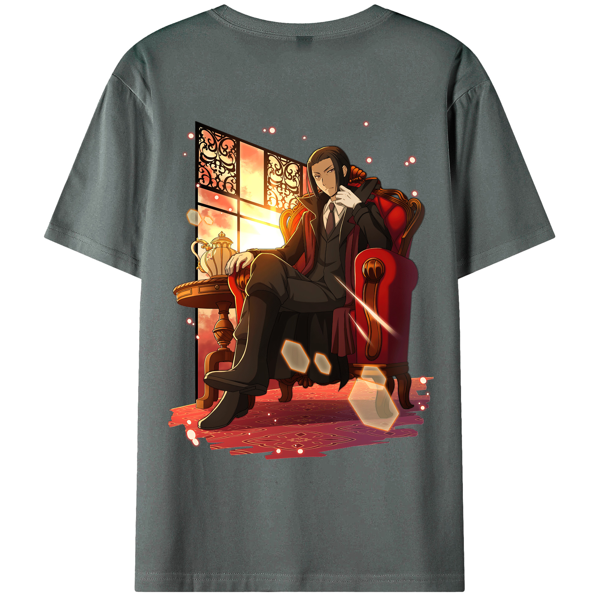 （画像用） 文豪ストレイドッグス Bungo Stray Dogs 綿100％ メンズ半袖Tシャツ（バックプリント） 通気性